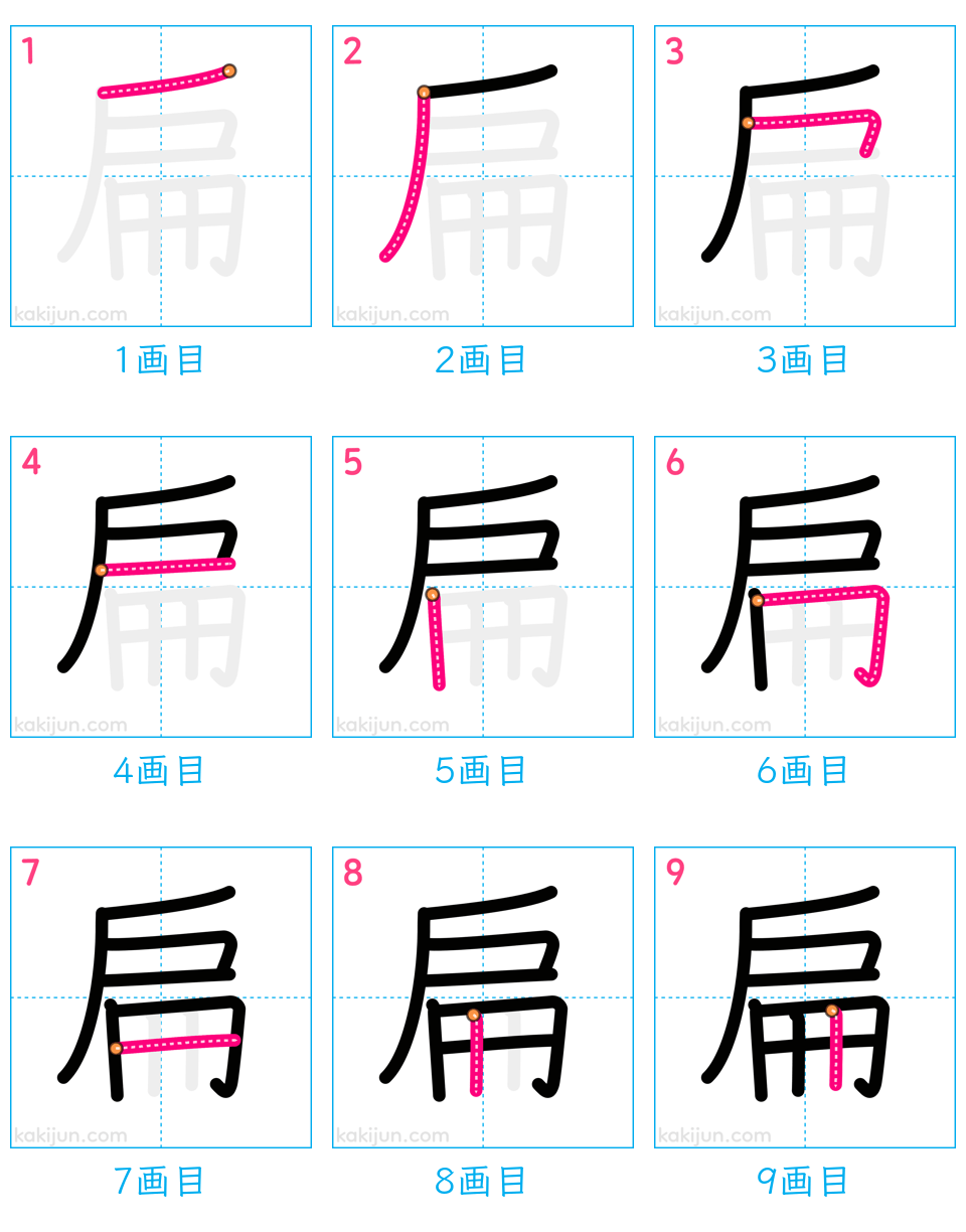 「扁」の書き順（画数）