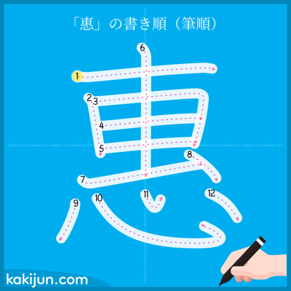 「惠」の書き順